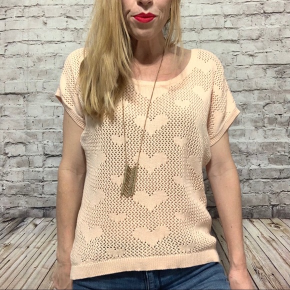 ‼️2B BEBE HEART KNIT SWEATER Size M‼️ - Picture 3 of 16